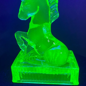 Huge uranium glass unicorn.