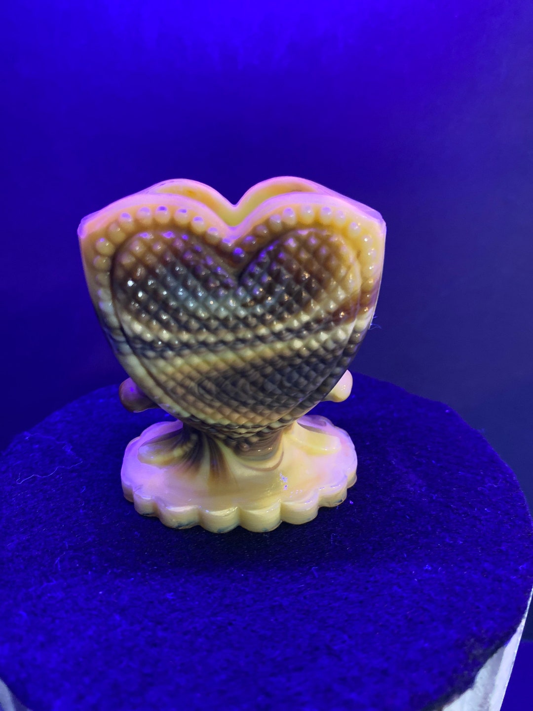 Rare Vintage Degenhart Heart Toothpick Holder dark Custard Etsy
