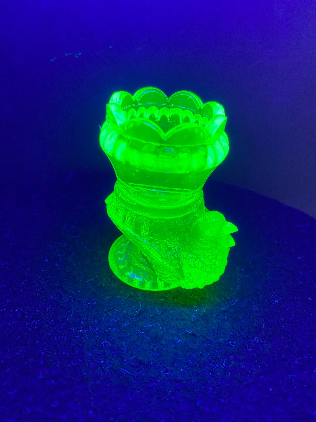 Vintage Boyd Topaz Uranium Glass Toothpick Holder Etsy