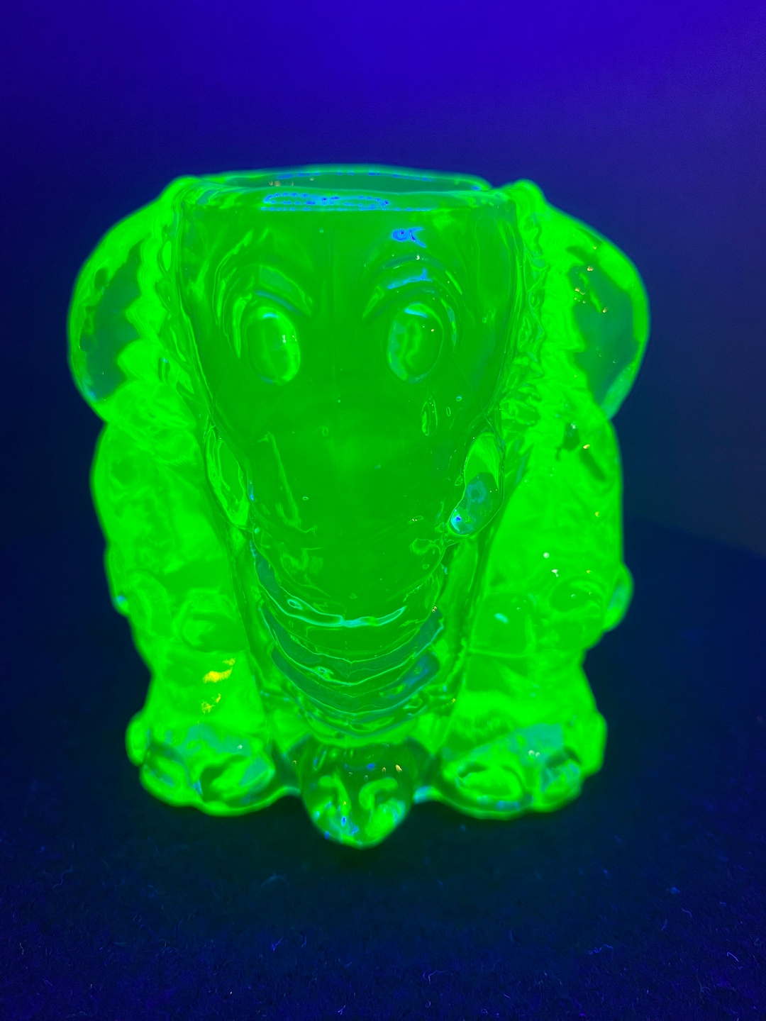 Uranium Glass Elephant Toothpick Holder.factory Second Etsy