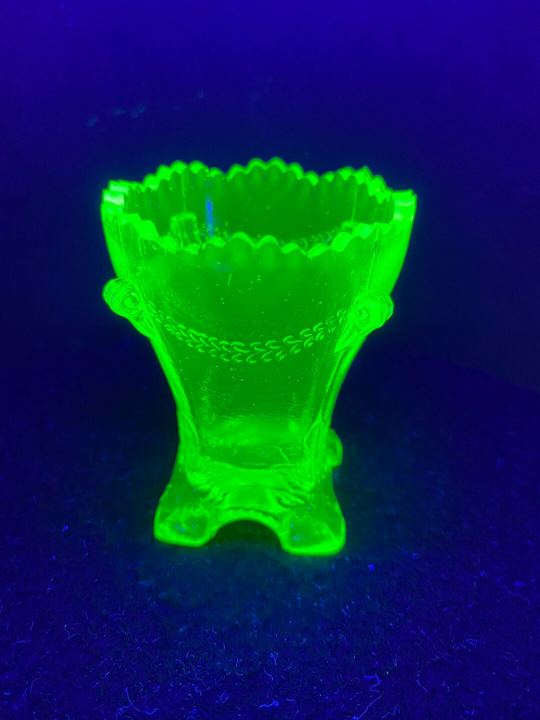 Vintage Boyd Topaz Glass Drape Toothpick Holder Etsy