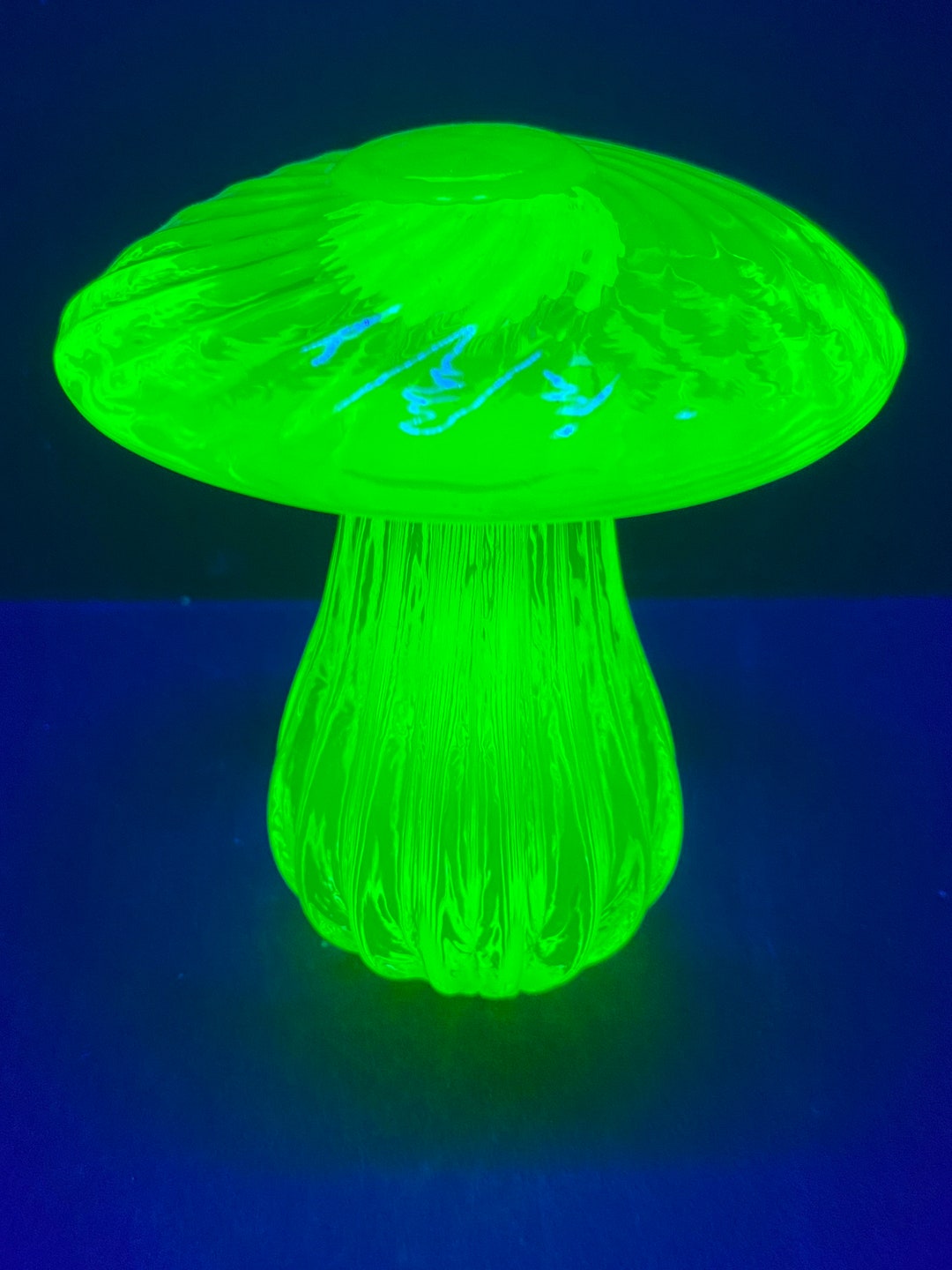 Huge Uranium Glass Mushroom Etsy