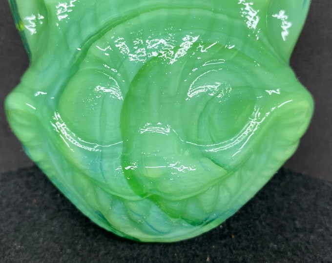 Uranium Jadeite Glowy Smiling Cat Etsy