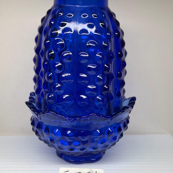 FACTORY SECOND -  Hobnail Uranium Cobalt glass fairy light (please read full description)