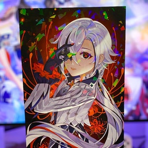 Genshin Auswirkungen Arlecchino 4"x6" Holographischer Mini Druck