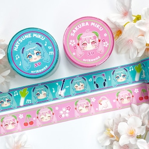Hatsune Miku Washi Tape 20mm x 10m | Sakura Miku, Vocaloid