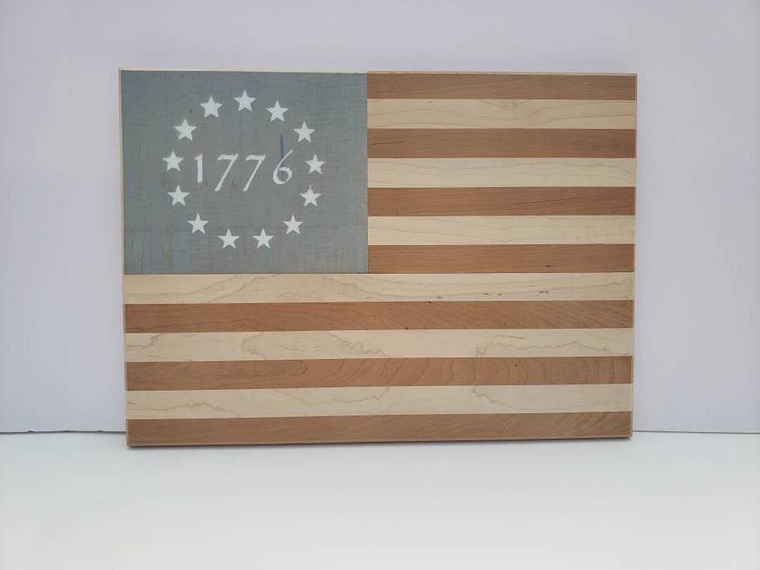 Rustic Hardwood 1776 Flag - Natural - Etsy