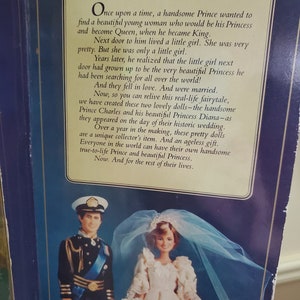 Prince Charles & Princess Diana wedding doll set Vintage 1982 Plus A Book of Remembrances Princess Diana, Hard cover image 4