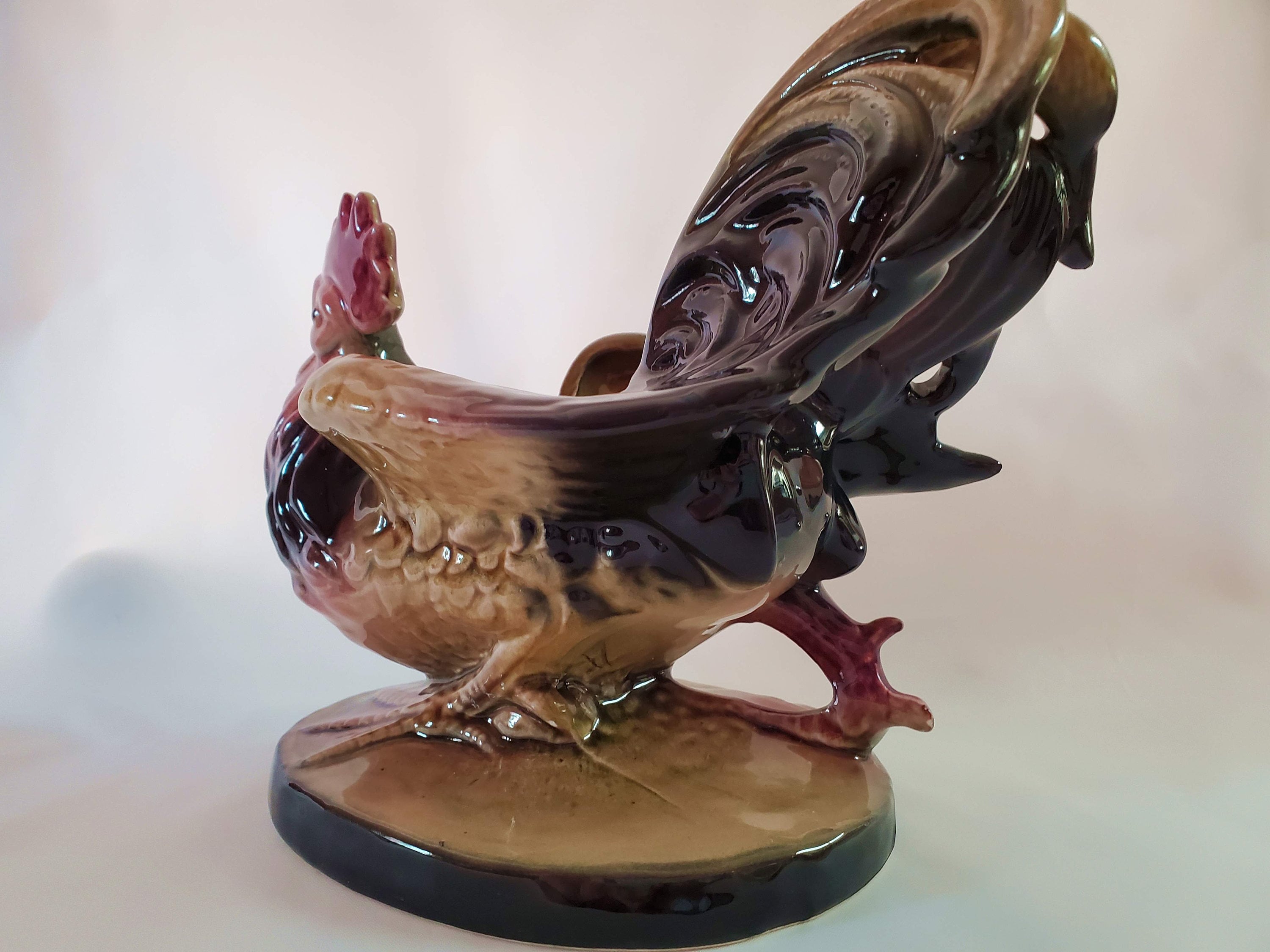 Vintage Hull USA Pottery Bantam Rooster Planter 54 Immaculate Made in