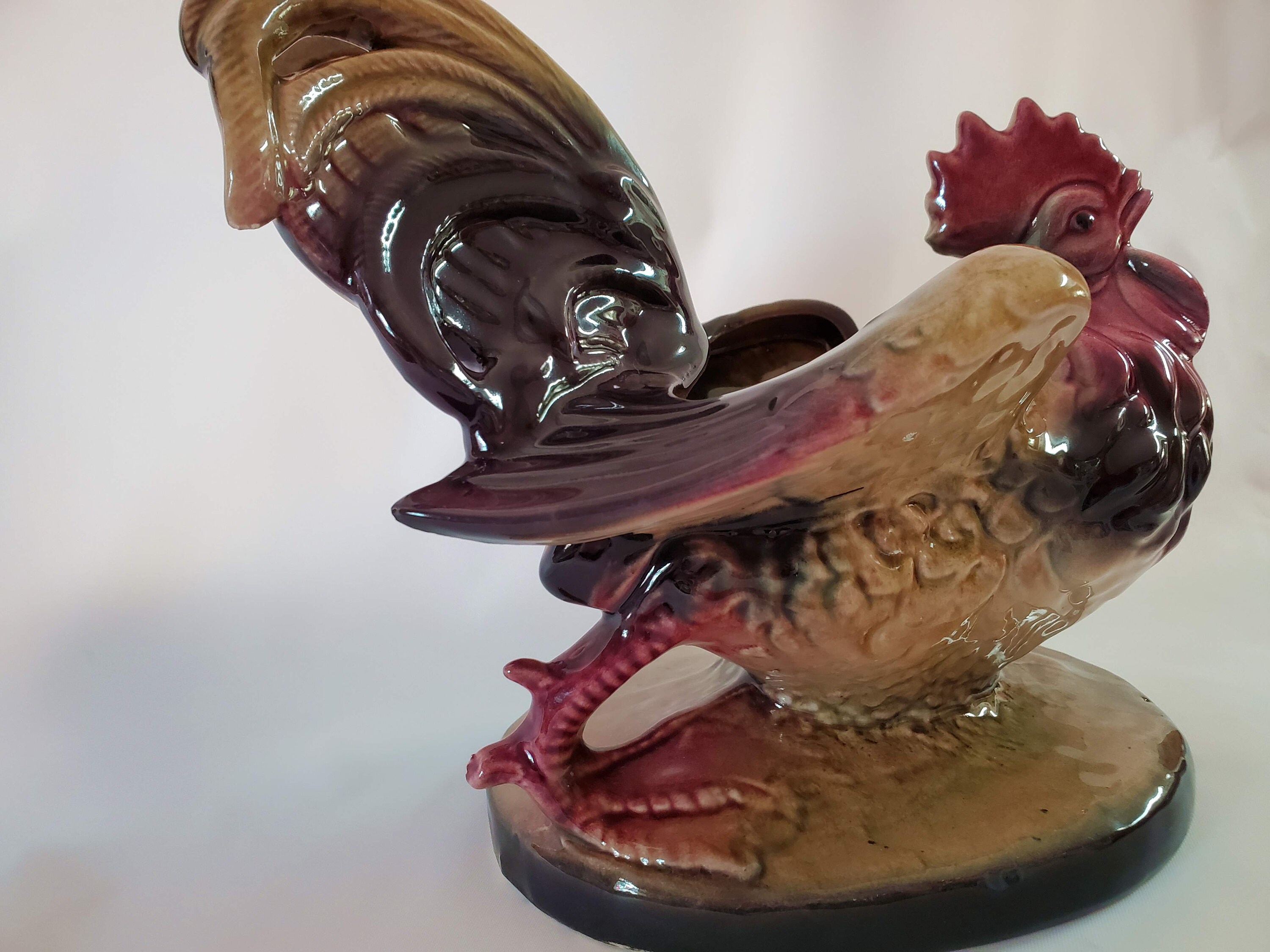 Vintage Hull USA Pottery Bantam Rooster Planter 54 Immaculate Made in