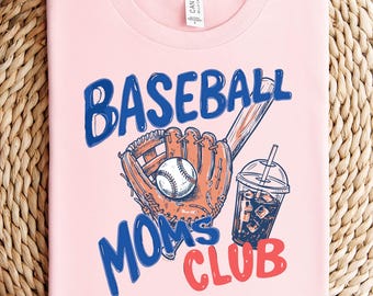 Baseball Moms Club Shirt, Mama Shirt, Cute Floral Mom T-Shirt, Gift for New Moms, Mama Sweater, Floral Girly Shirt, Best Mom Shirt