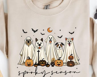 Gruselige Saison Hunde Shirt, Kürbis Shirt, Halloween Shirt, Spaß Halloween Pullover, Geist Shirt, Süßes sonst gibts Saures Shirt, süßer Halloween Pullover