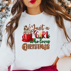 Apenas uma garota que adora camisa de Natal, camisa de Natal, moletom de Natal