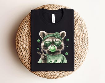 Lucky Racoon Shirt, St Patrick's Day Shirt, St Patrick's Sweatshirt, Irish Shirt, Green St Patrick's Shirt, Saint Patricks Day,
