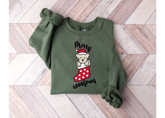 Merry Woofmas Sweatshirt, Dog Lover Christmas, Christmas With Dog, Dog Sweatshirt, Dog Lover Sweatshirt, Animal Sweatshirt, Christmas Animal