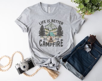 Life is Better Camping Shirt, Camping Shirt, Camp Shirt, Hiking Shirt, Funny Camping Shirt, Friends Camping Shirt, Family Camping Vacation