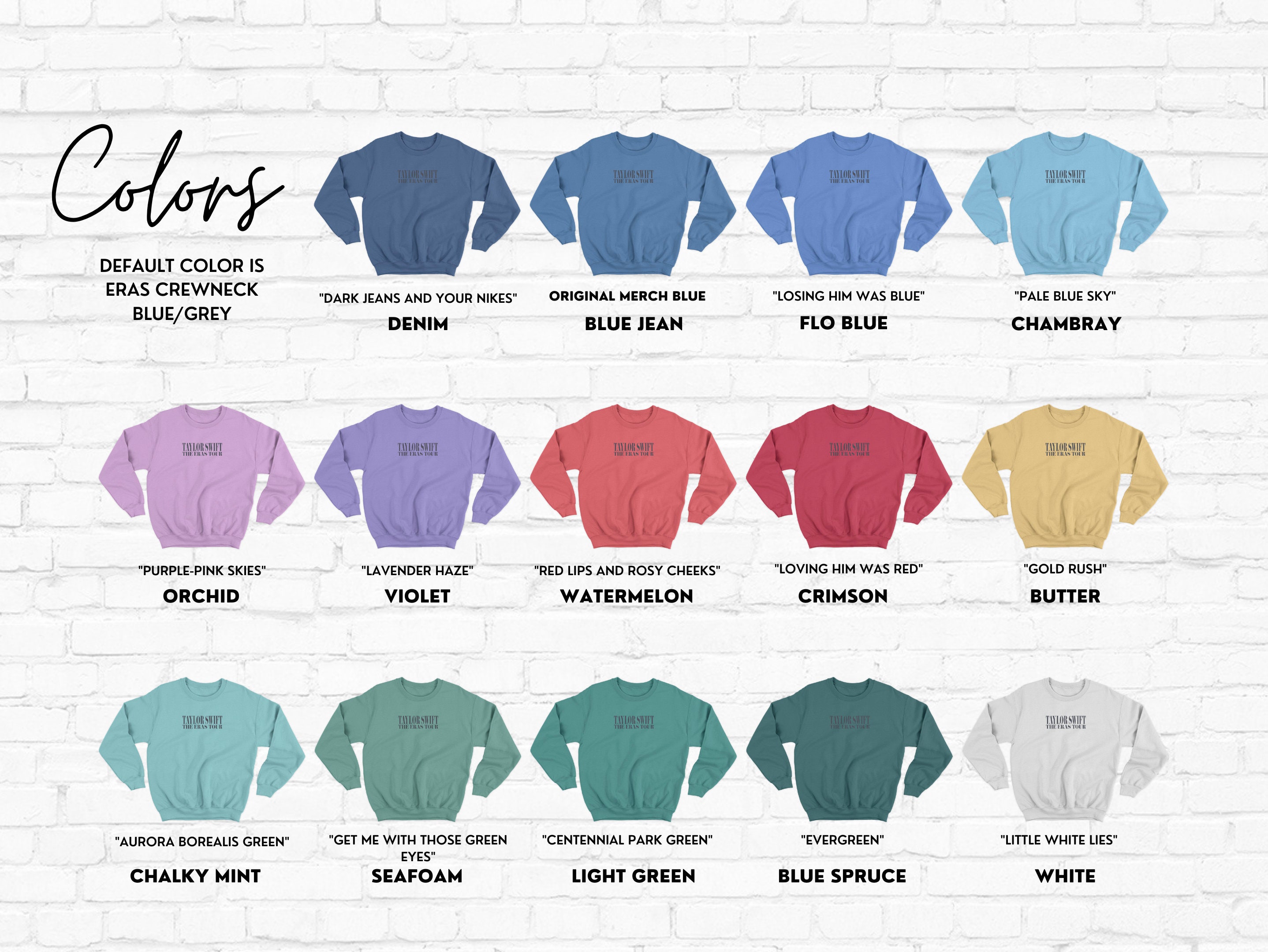 Eras Tour Blue Crewneck TS Merch Sweatshirt Dupe Comfort - Etsy