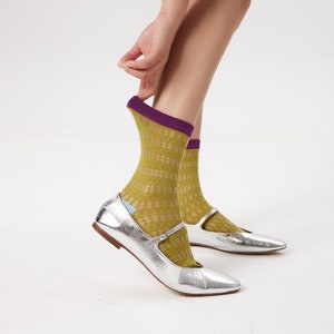Sheer Socks | Transparent Crew Socks | Crystal Silk Socks | Spring/Summer Socks For Women