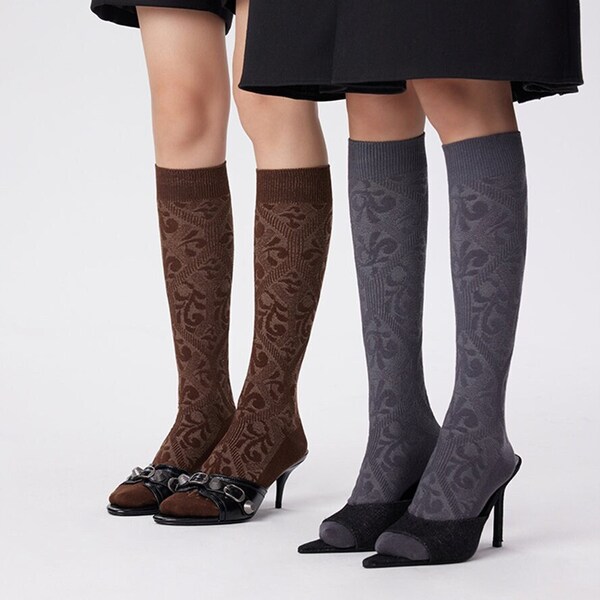 Knit Knee High Socks | Over Calf Socks | 80s/90s Tube Socks | Spring/Fall/Winter Fashion Socks For Women