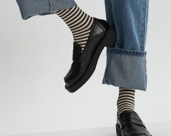 Stripe Crew Socks| Cotton Quarter Socks | Fashion Ankle Socks | Spring/Summer/Fall/Winter Socks For Women