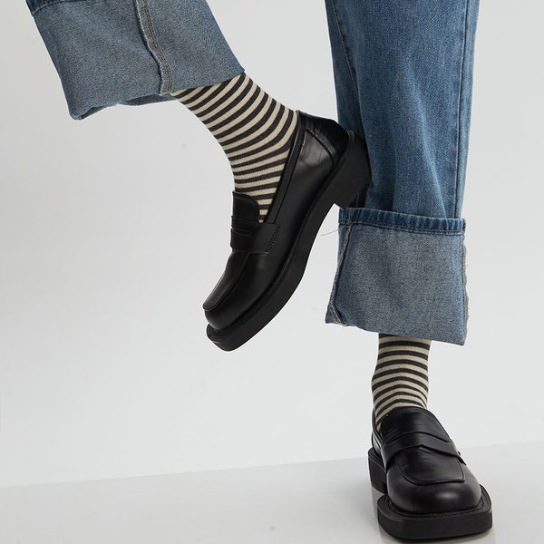 Stripe Crew Socks| Cotton Quarter Socks | Fashion Ankle Socks | Spring/Summer/Fall/Winter Socks For Women