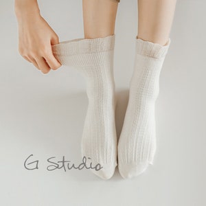 Ruffle Crew Socks | Frilly Quarter Socks | Lettuce Edge Ankle Socks | Summer/Spring Socks For Women