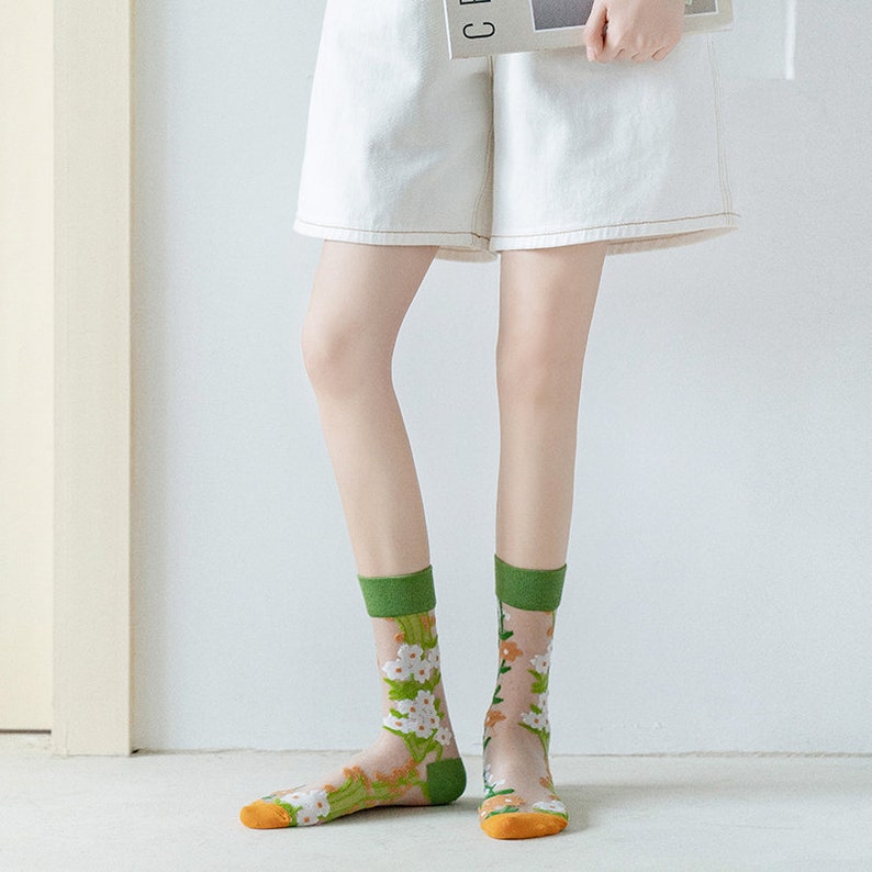 Sheer Sock Animal/Fruit Transparent Socks Sheer Ankle socks Crystal Silk Socks Socks for Summer zdjęcie 3