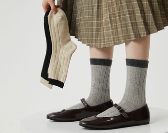 Ribbed Socks | Solid Basic Ankle Sock | Women Socks