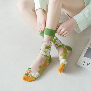 Sheer Sock Animal/Fruit Transparent Socks Sheer Ankle socks Crystal Silk Socks Socks for Summer zdjęcie 4