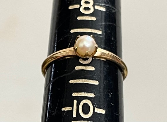 Lovely 10K Gold Filled 5mm Pearl Sz 9 Ring - image 3