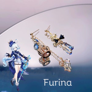 Furina de Fontaine Genshin Inspired Earrings Anime Cosplay Personalized Gifts for her