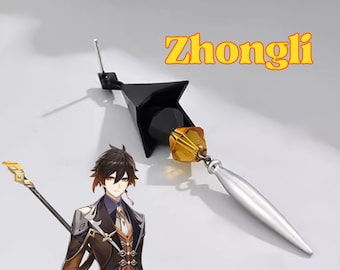 Zhongli Genshin Geïnspireerd Anime Oorbellen Single Stud Cosplay Gepersonaliseerde Geschenken