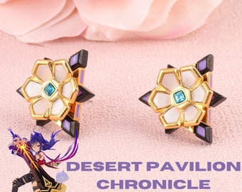 Pendientes de anime inspirados en Genshin de Desert Pavilion Chronicle, regalos personalizados para cosplay