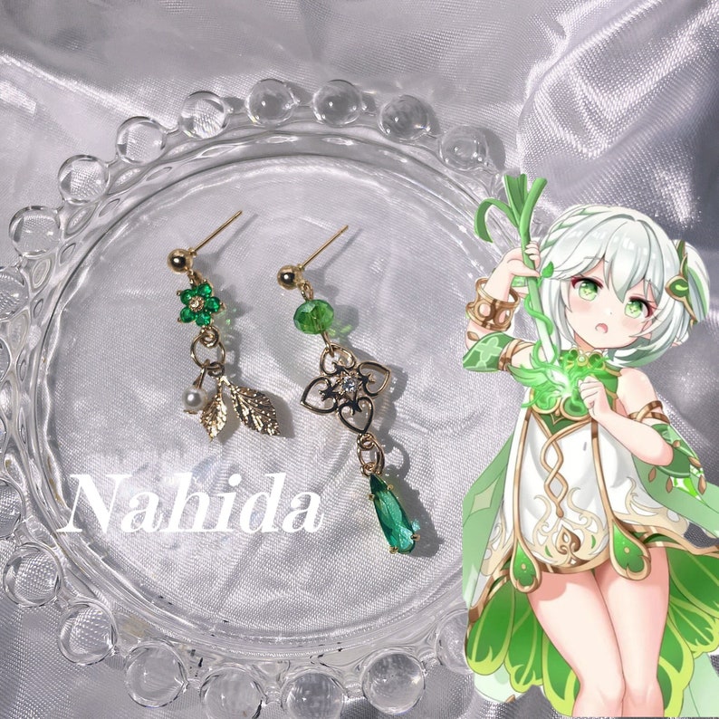 Pendientes inspirados en Nahida Genshin Anime Cosplay Regalo para ella imagen 1