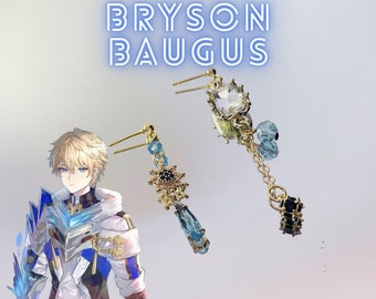 Bryson Baugus Honkai: Pendientes de oro de 14k inspirados en Stai Rail Anime Cosplay Regalos personalizados