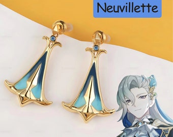 Neuvillette Genshin inspiró Aime Pendiente Stud Cosplay Regalos personalizados