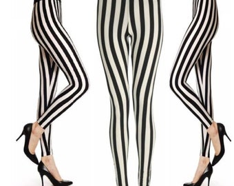 Women Ladies Full Length Printed Legging Stretchy Pants Skinny Leggings Vertical Stripe Legging Plus Sizes Up To 3XL