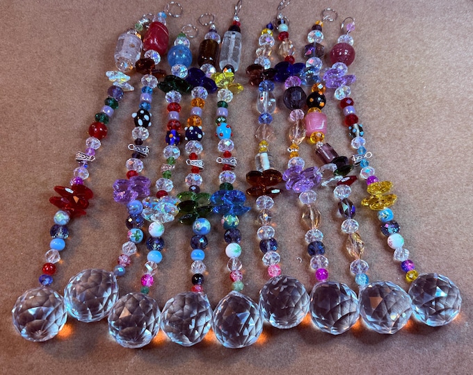 Colorful Suncatchers-crystals-rainbows colors-9.5”-hang in windows-christmas onaments