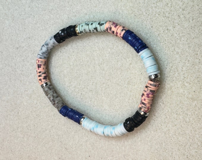 Clay polymer beaded bracelet -stretch elastic bracelet-friendship bracelet-Size 7-Gifts