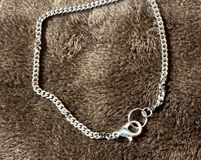 Silver link chain bracelet-lobster claw bracelet-Handmade gift for her-gifts
