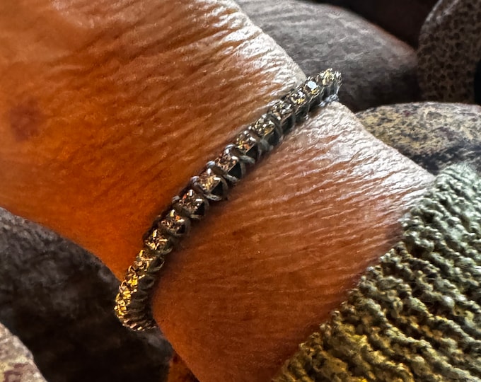 Bling on gray leather bracelet-Bohemian leather bracelet-macrame bracelet-bling bracelet-rhinestone cup chain bracelet-silver button closure