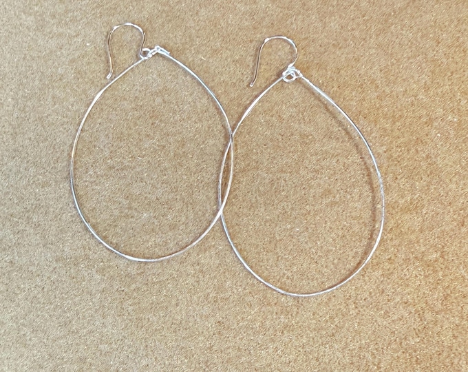 Gift for Claira-Silver hoop earrings-large hoops-French ear wires-Gifts for her-3 1/2” drop.