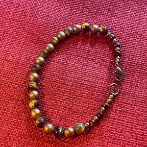 Tiger eye bracelet-gift for her-Copper beaded bracelet-Tiger eye gemstone-gifts-handmade bracelet