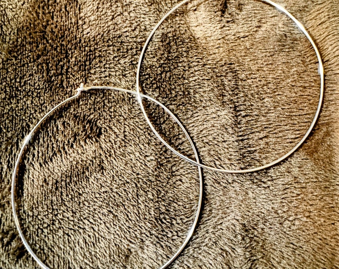 Gifts-2” silver wired hoop earrings-Simple style-gifts for her-gifts-minimalist earrings-20 gauge wire