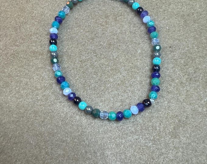 Multi-colored bracelets -beaded bracelets -Handmade bracelets -elastic stretch bracelets -7”
