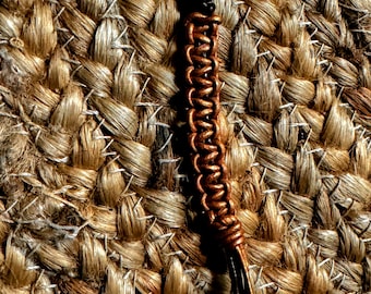 encanto de mochila de cuero en naranja metálico-cuero cremallera pull-trenzado teléfono de cuero colgante-macrame-maleta pull