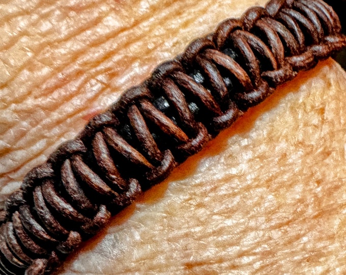Brendan-Brown leather macrame bracelet-black leather bracelet-macrame bracelet-silver lobster claw-silver rings-leather closure