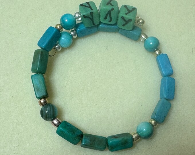 Gifts-Handmade separate memory wire bracelets-sold individual-teal colored beads-lobster claw closures or not