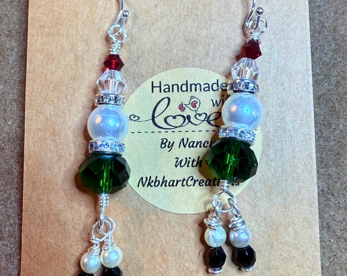 Elf earrings-socks and shoes dangle-3” long-hang for Christmas