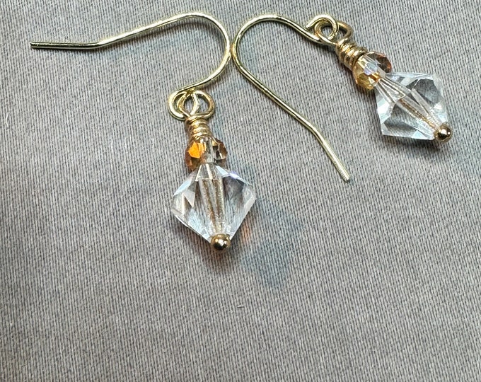 Bangle earrings-Beaded earrings-Crystal beaded earrings-gold French ear wire earrings-gift-handmade